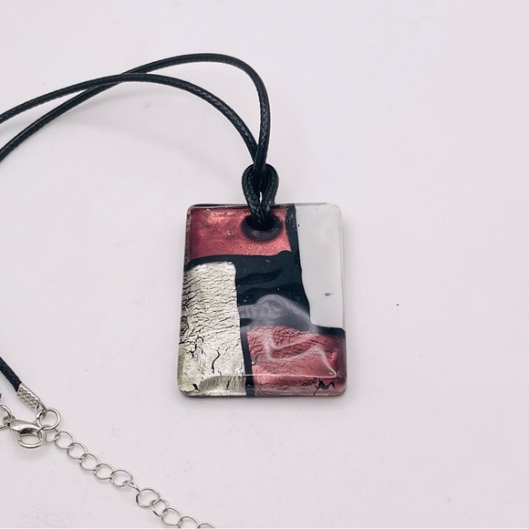 Striking Artisan Handcrafted Fused Glass Pendant Necklace - Picture 8 of 12